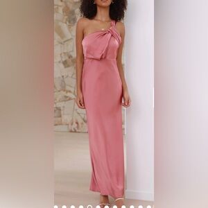 Billy J One-Shoulder Rose Maxi Dress